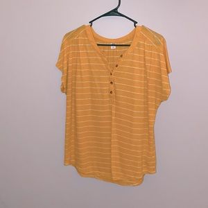 Old Navy yellow and white striped t-shirt
